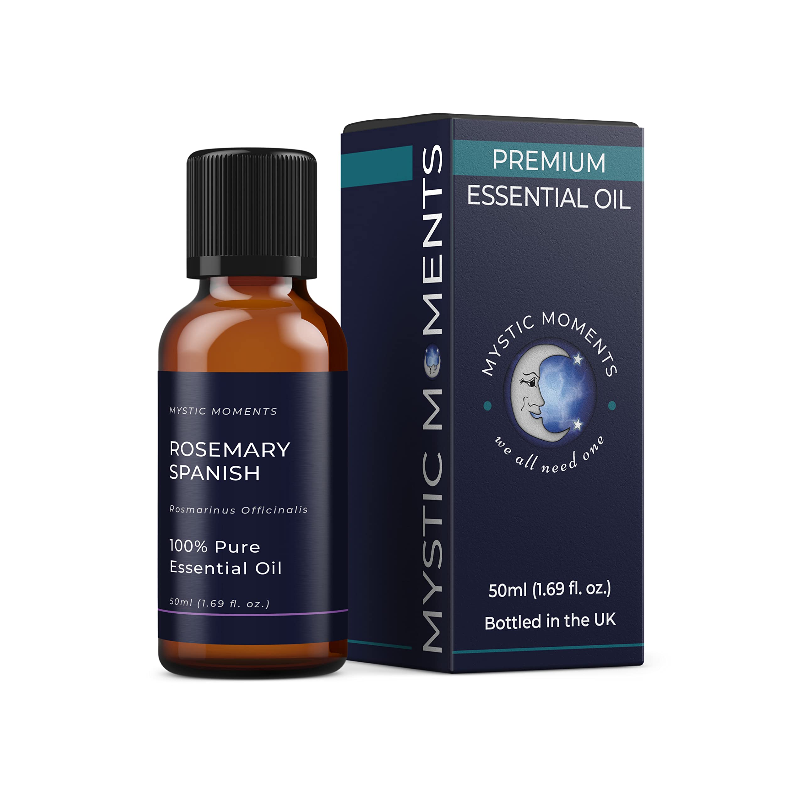 Mystic Moments Lavender | Rosemary Spanish Essential Oil (Rosmarinus Officinalis) 50Ml | Fresh Camphoraceous Herbal Aroma For Revitalising Aromatherapy & Diffuser Blends | Vegan & Natural