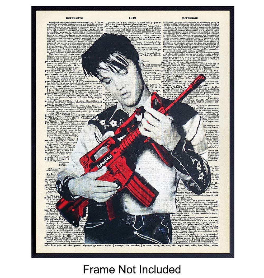 Buy Banksy Elvis Presley Wall Art 8x10 AK47, M16 Graffiti Funny