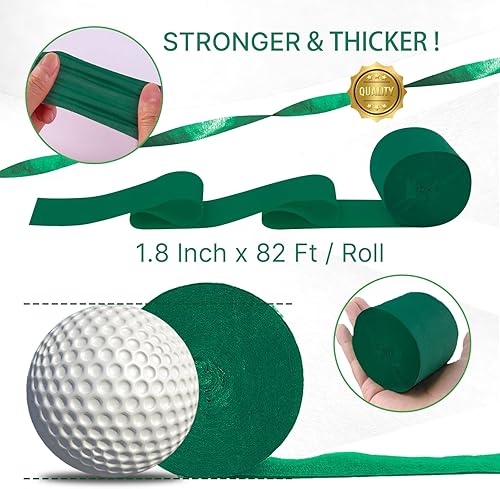 Vista 6 de PartyWoo Serpentinas de papel crepé verde, 6 rollos de 492 pies, paquete de papel crepé verde bosque esmeralda cazador para graduación, Navidad