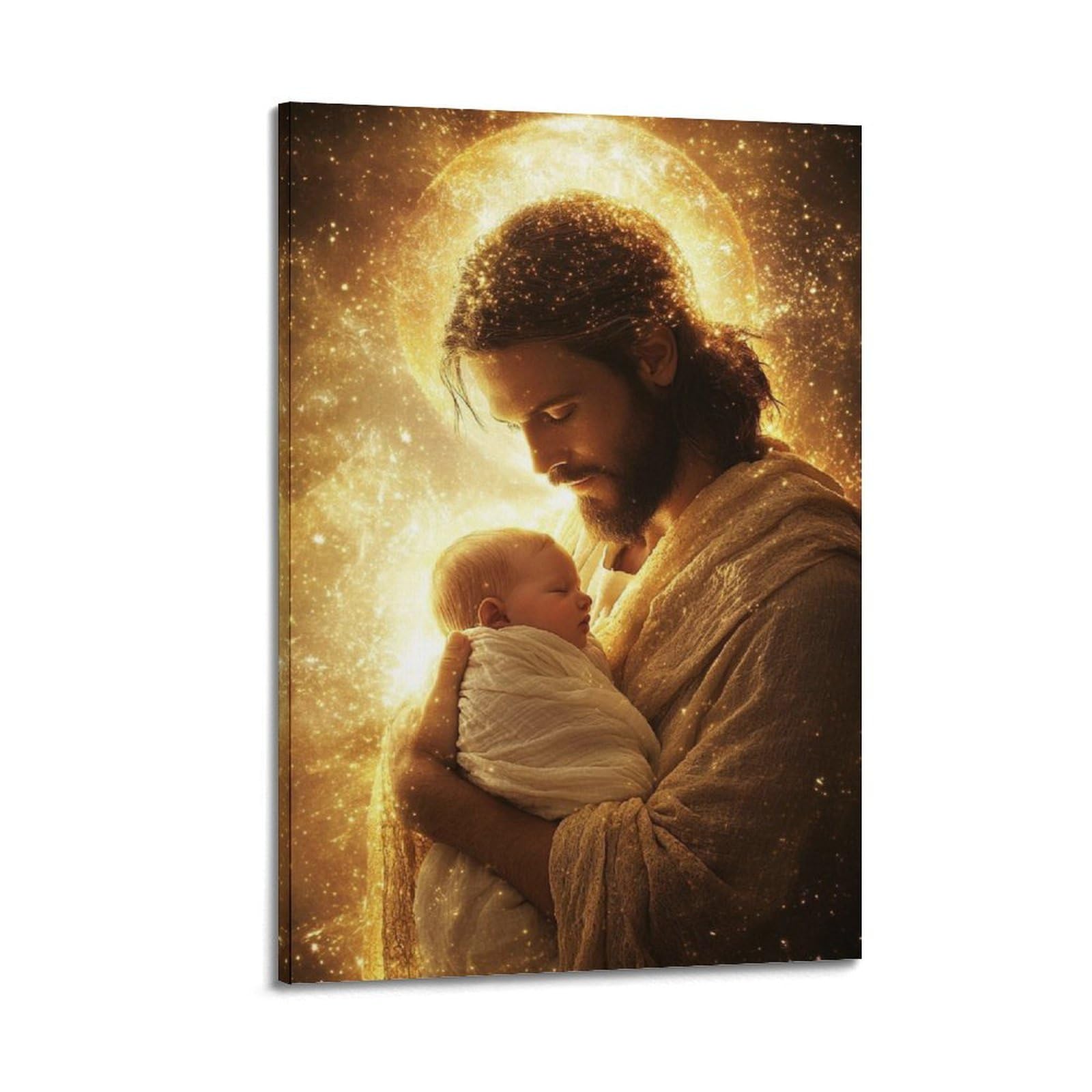 Poster chrétien Jésus toile 30x45cm cadre tableau décoratif