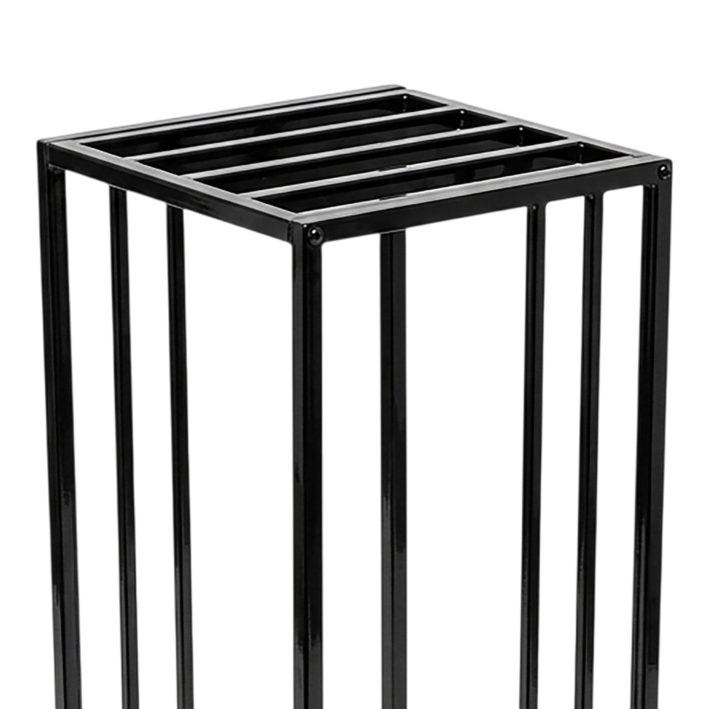Metalowy stojak na kwiaty, zestaw 3 szt., czarny – metalowy stojak na rośliny, prostokątny, 55 – 75 – 95 cm, nowoczesny taboret na kwiaty, malowany proszkowo, wytrzymały i łatwy w pielęgnacji