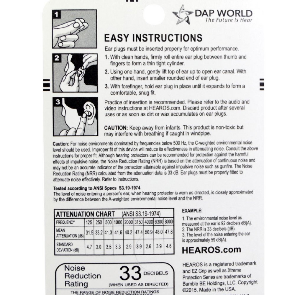 Hearos Xtreme Protection Series Ear Plugs 14 Pairs (Pack of 4)