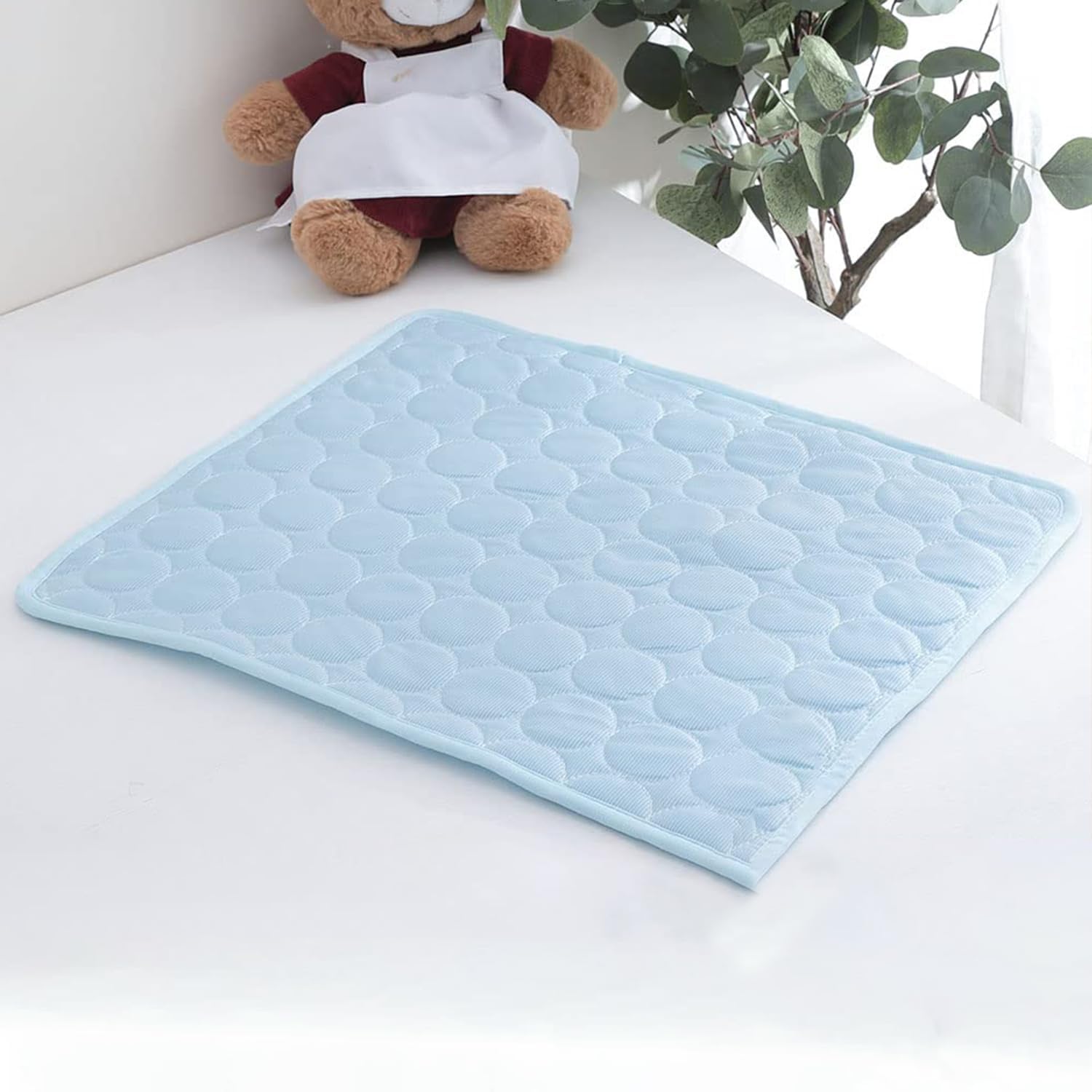 Kuber Industries Rectangular Dog & Cat Bed|Premium Cool Ice Silk with Polyester with Bottom Mesh|Multi-Utility Self-Cooling Pad for Dog & Cat|Light-Weight & Durable Dog Bed|ZQCJ001LB-XS|Light Blue (B0BPHT9HJC) Amazon Price History, Amazon Price Tracker