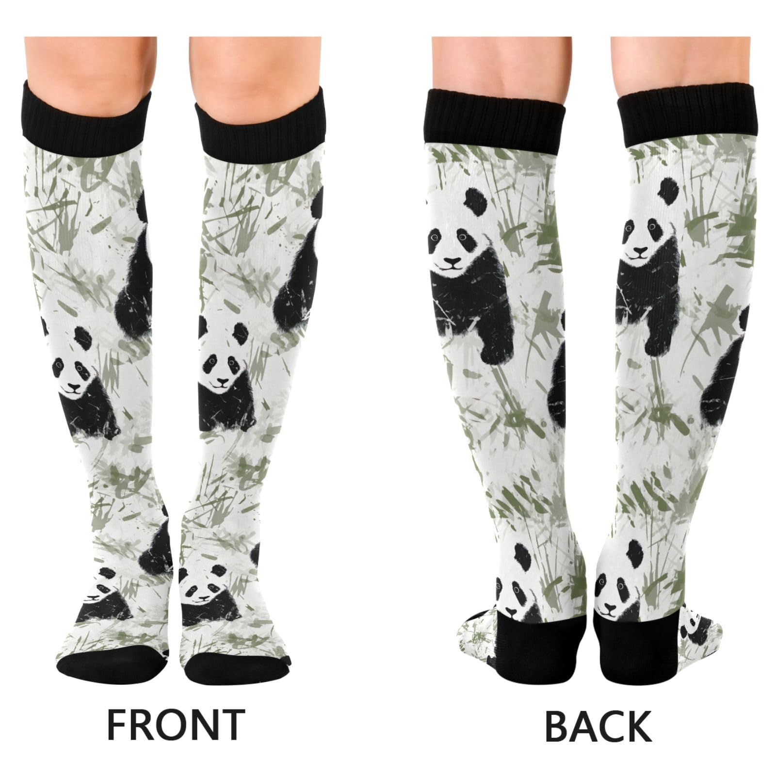 J JOYSAY Pandas Cute Compression Socks for Women Men Knee High Crew Socks for Running Work