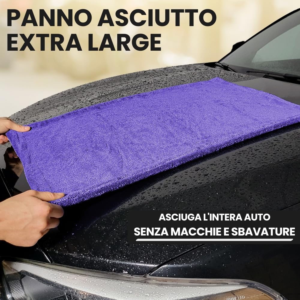 ELEXACLEAN Panni in Microfibra DRY MASTER (Set di 4, 60x40 cm, Antracite) Panni per Asciugare, Altamente Assorbente