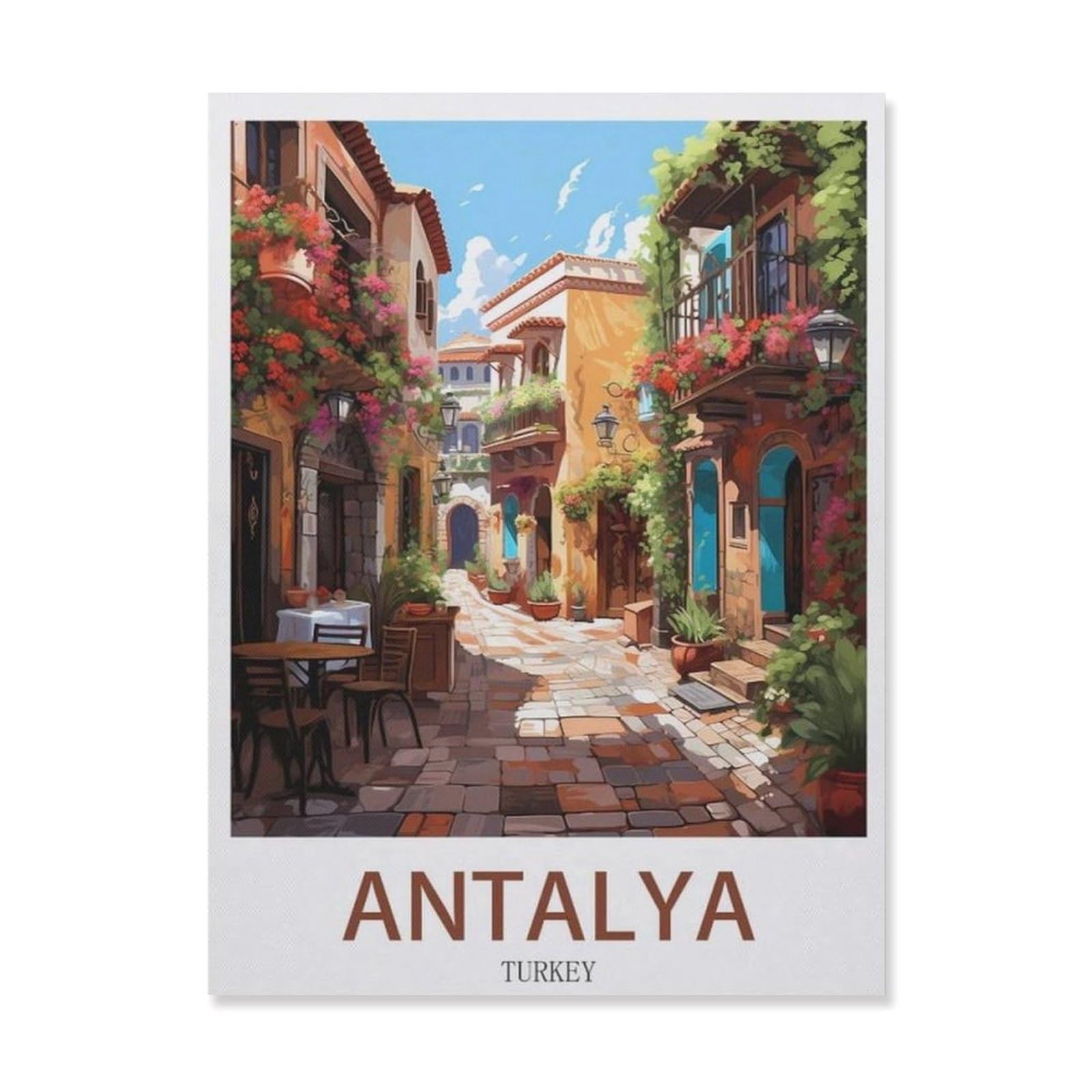 Vintage Metal Tin Sign，Antalya Turkey，Bath Room Decor, Nursery Decor, Home Decor, Bathroom Wall Art Tin plaque(30x40cm）12x16 inch-EF24