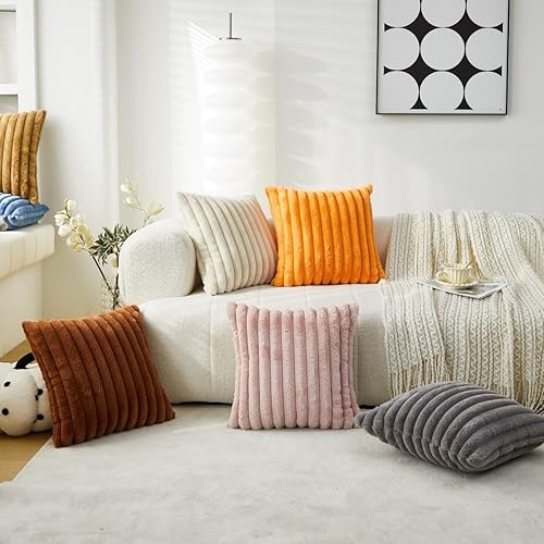 Miniatura 39 de Sunday Praise Juego de 2 fundas de almohada de felpa de piel sintética de doble cara de 20 x 20 pulgadas, fundas decorativas de almohada decorativas