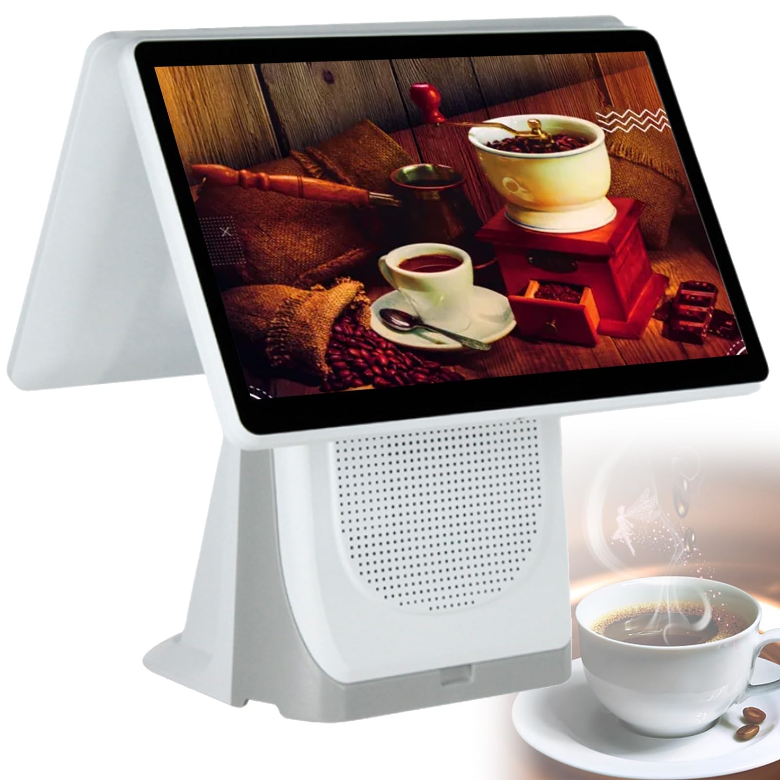 Tsampa Caja Registradora Tpv Todo En Uno con Pantalla TáCtil,Caja Registradora Inteligente Todo En Uno con Impresora Incorporada, para Comercios Y Restaurantes