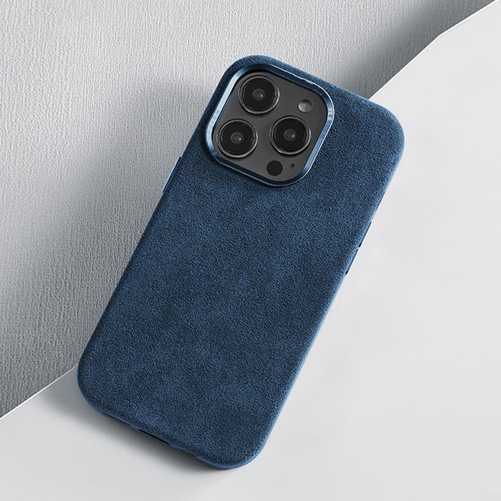 Funda Protectora de Metal para iPhone 12, 13, 14, 15, 16 Pro MAX, con atracción magnética, de Alta Gama, importada, Azul, para iPhone 15 Plus