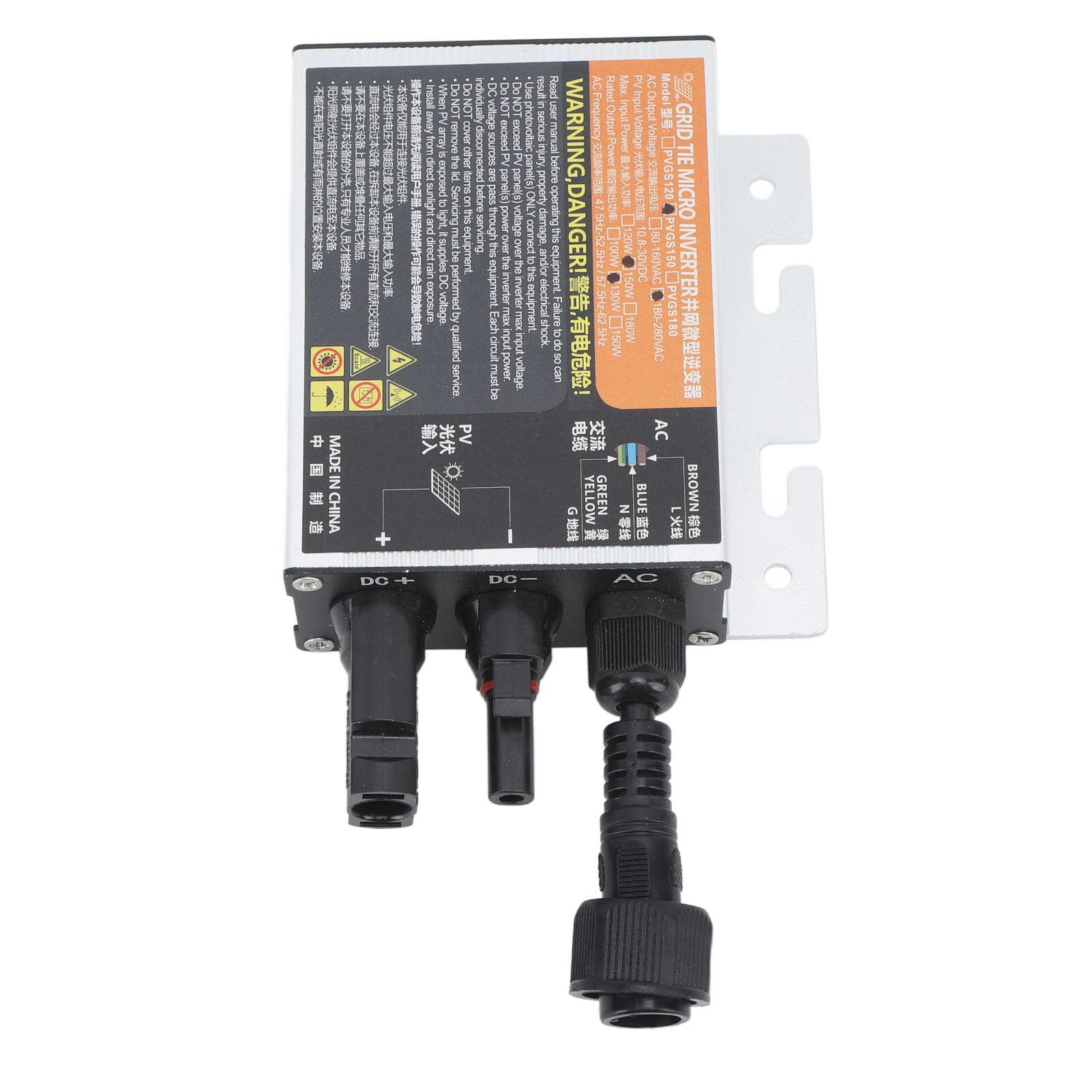 Fafeicy Mikroinwerter Sieciowy Fotowoltaiczny 150W Inwerter Sinusoidalny AC220V z Zabezpieczeniem Temperaturowym i Zabezpieczeniem Przed Wyspami do Domowego Wykorzystania Energii Słonecznej