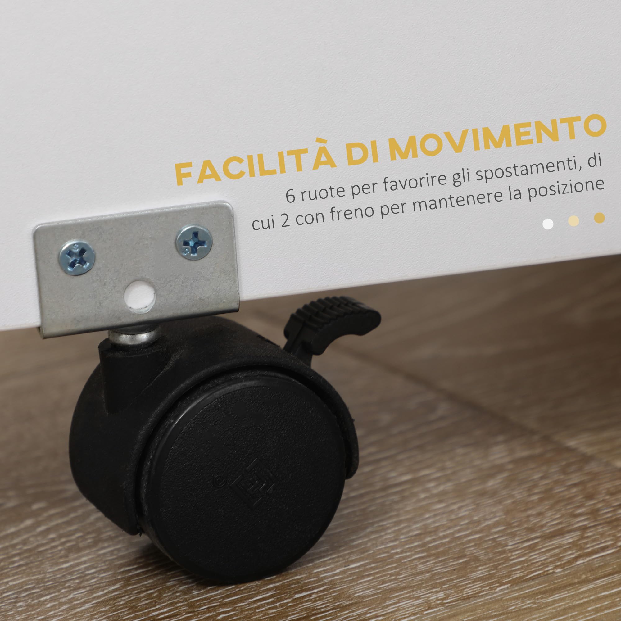 HOMCOM 5 pz Set da Pranzo con Tavolo Pieghevole con 4 Sgabelli Bianco