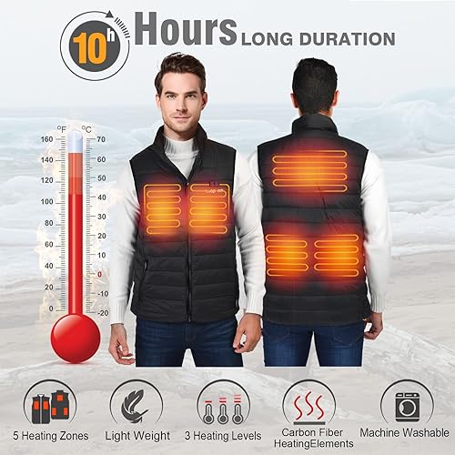 Miniatura 2 de LEAPSEE Heated Vest for Men Women with Battery Pack Included, Lightweight Smart Heating Vest, Heated Jackets Rechargeable