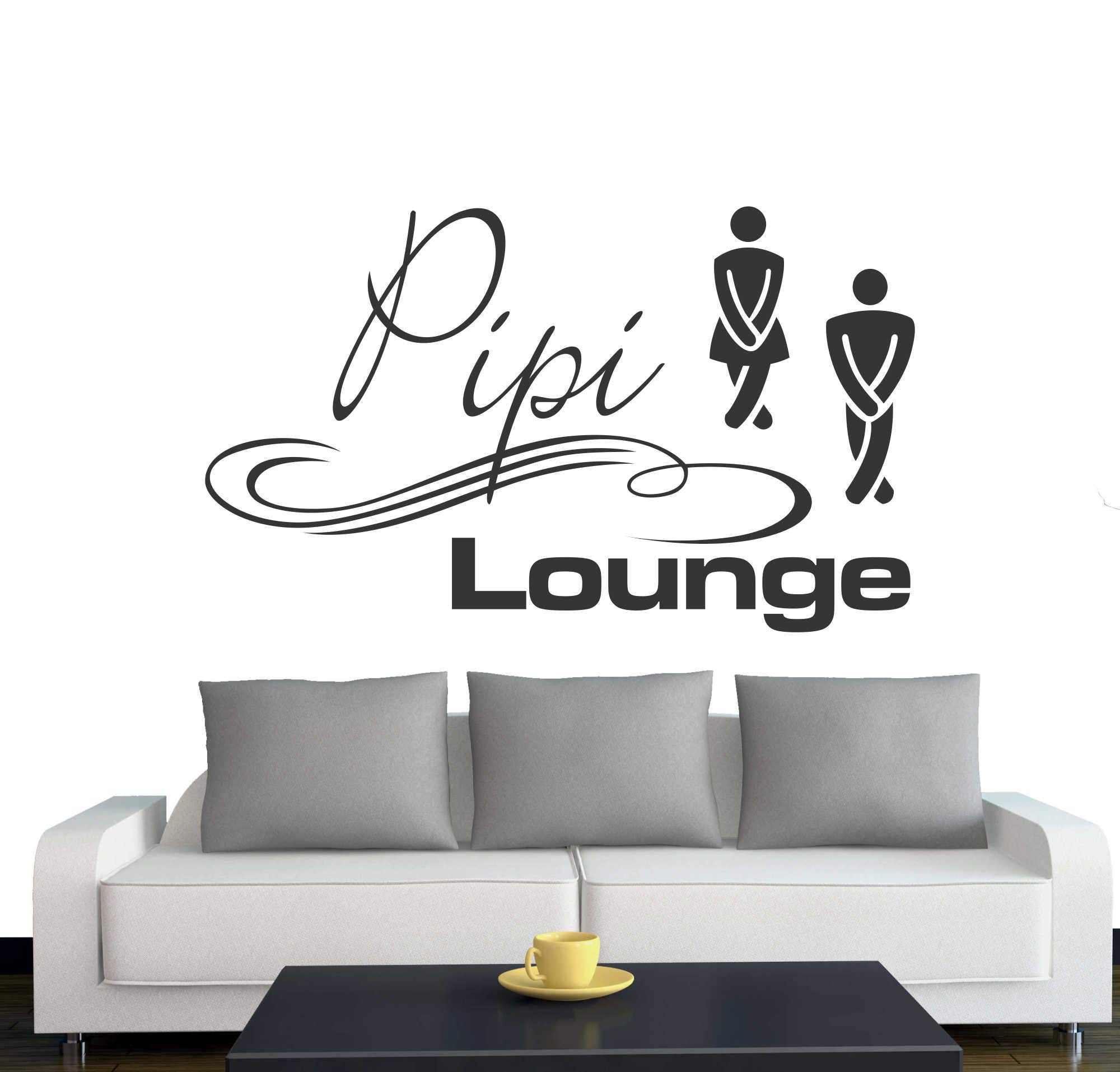 A025 Tür-/Wandtattoo 'Pipi Lounge' – Schwarz, 50x29cm, Selbstklebend & Rückstandslos Entfernbar