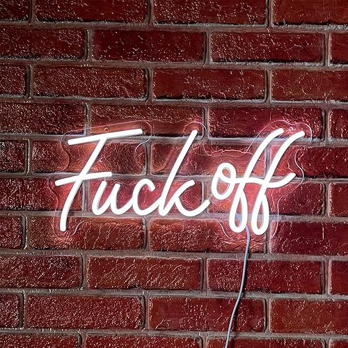 Miniatura 3 de Letreros de neón con texto en inglés "Fuck off", letrero de luz de neón blanca con USBinterruptor, para decoración de pared, palabras, luz LED para