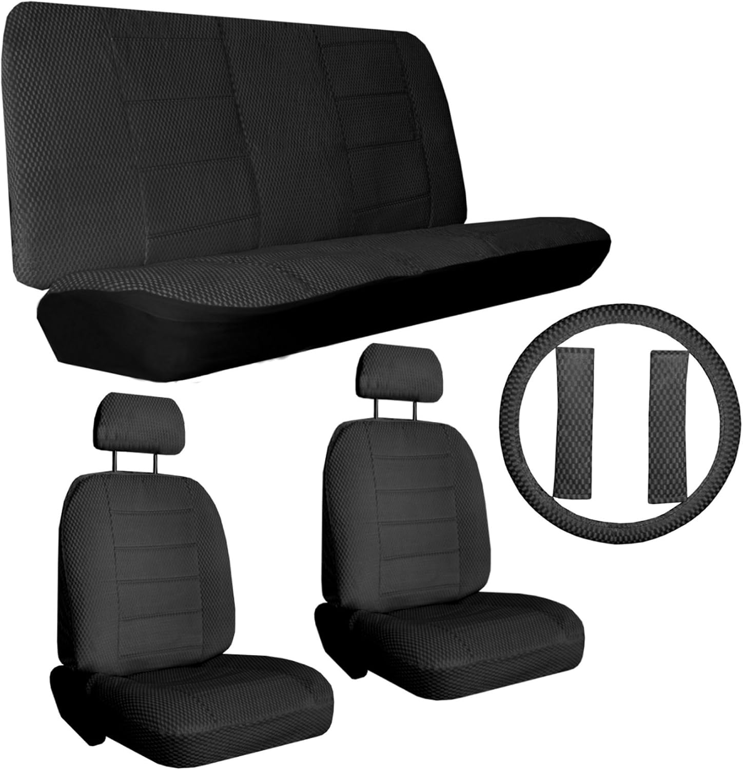 BDK USA 2 Scottsdale Quilted Velour Low Back Bucket Seat
