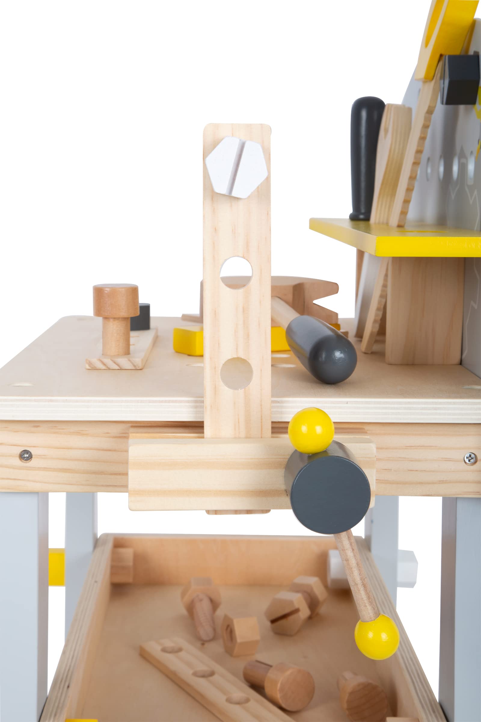 Small Foot Etabli Miniwob Compact en Bois, avec de Nombreux Accessoires et Jeu de vis, pour Enfants 3 +, 11805