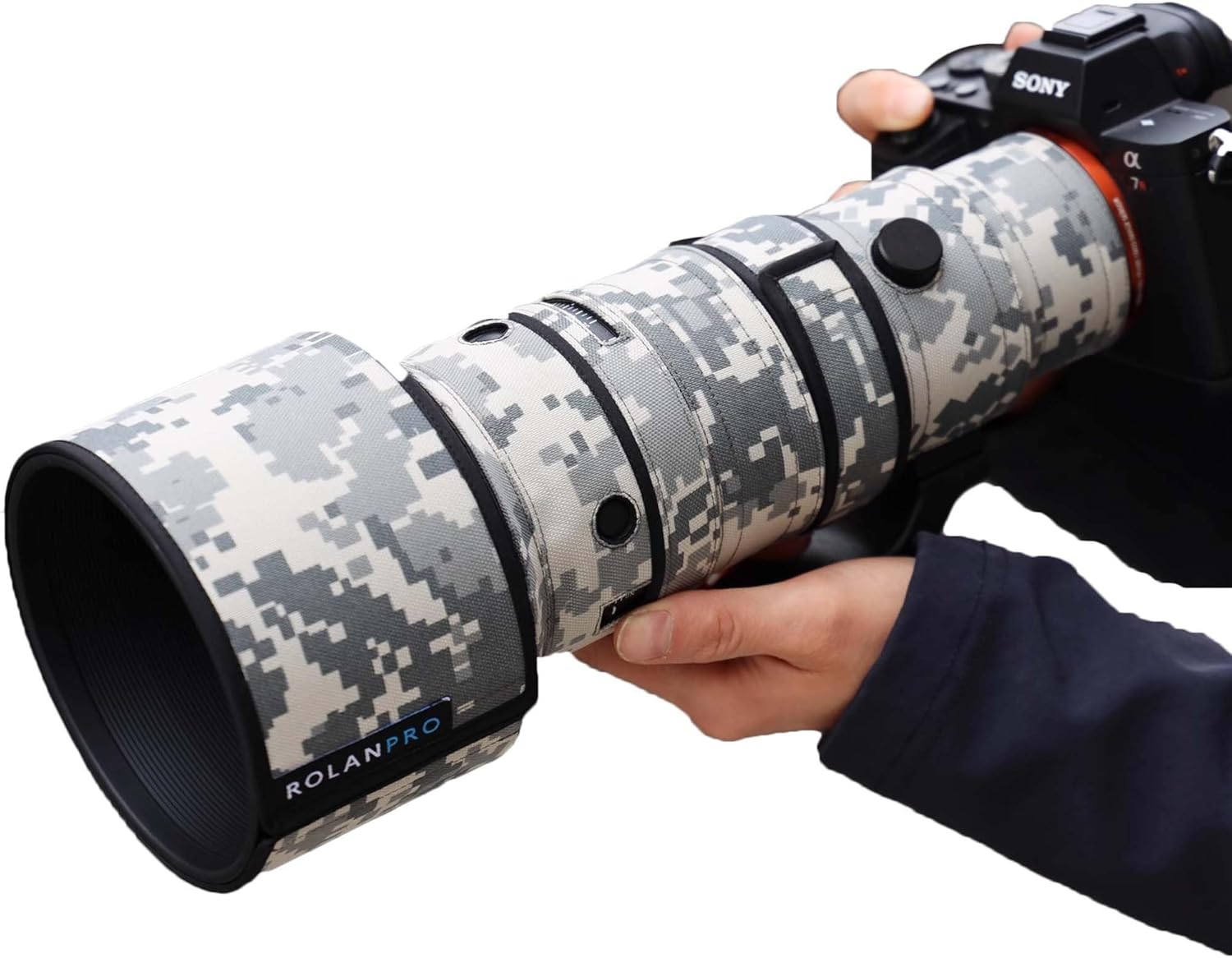 Rolanpro Lens Camouflage Rain Cover Waterproof for Sigma 500mm F5.6 DG DN OS Sports E Mount -#23 BrownJungle Camo