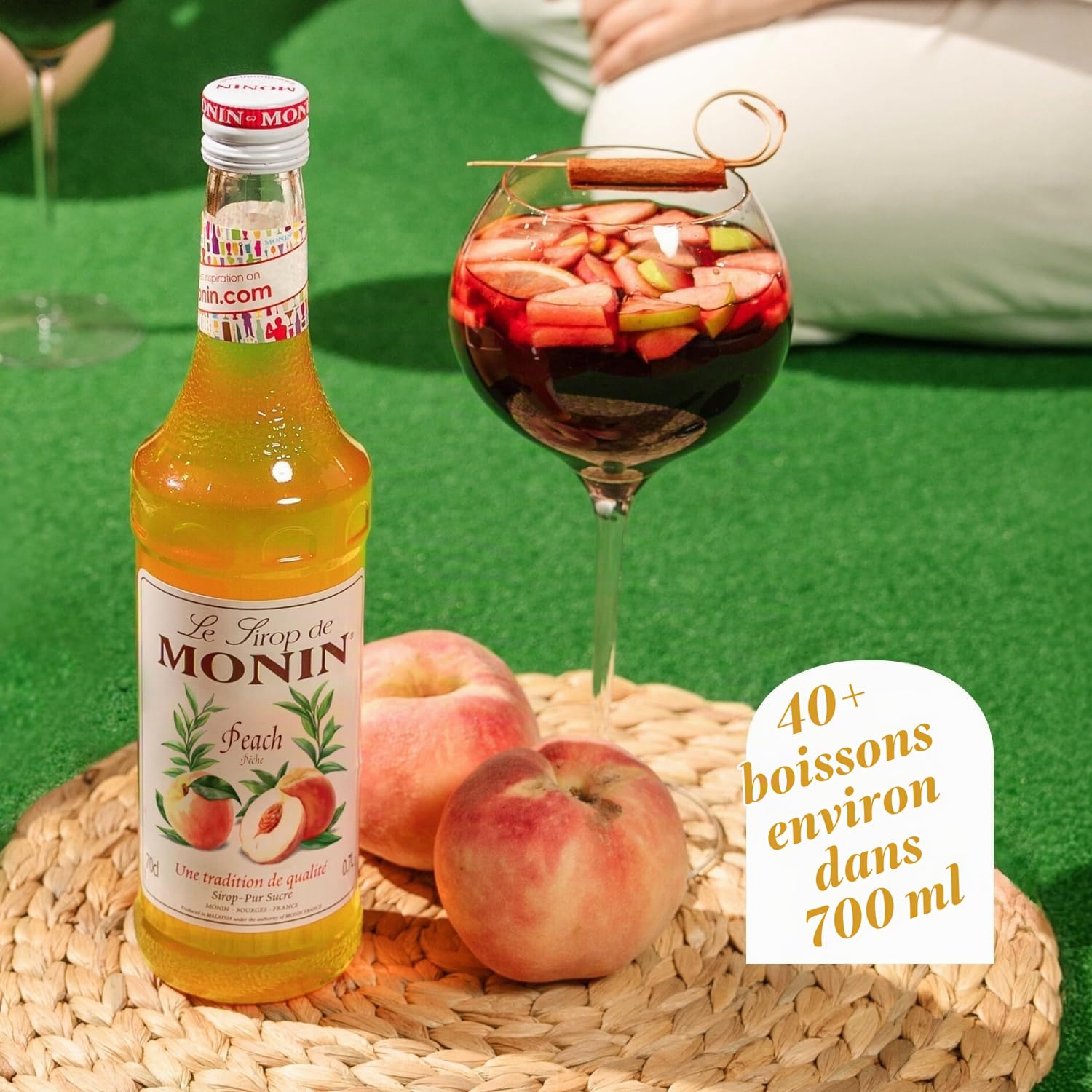 MONIN Sirop de Thé Pêche pour Thé Glacé et Cocktail - Arômes Naturels - 70cl