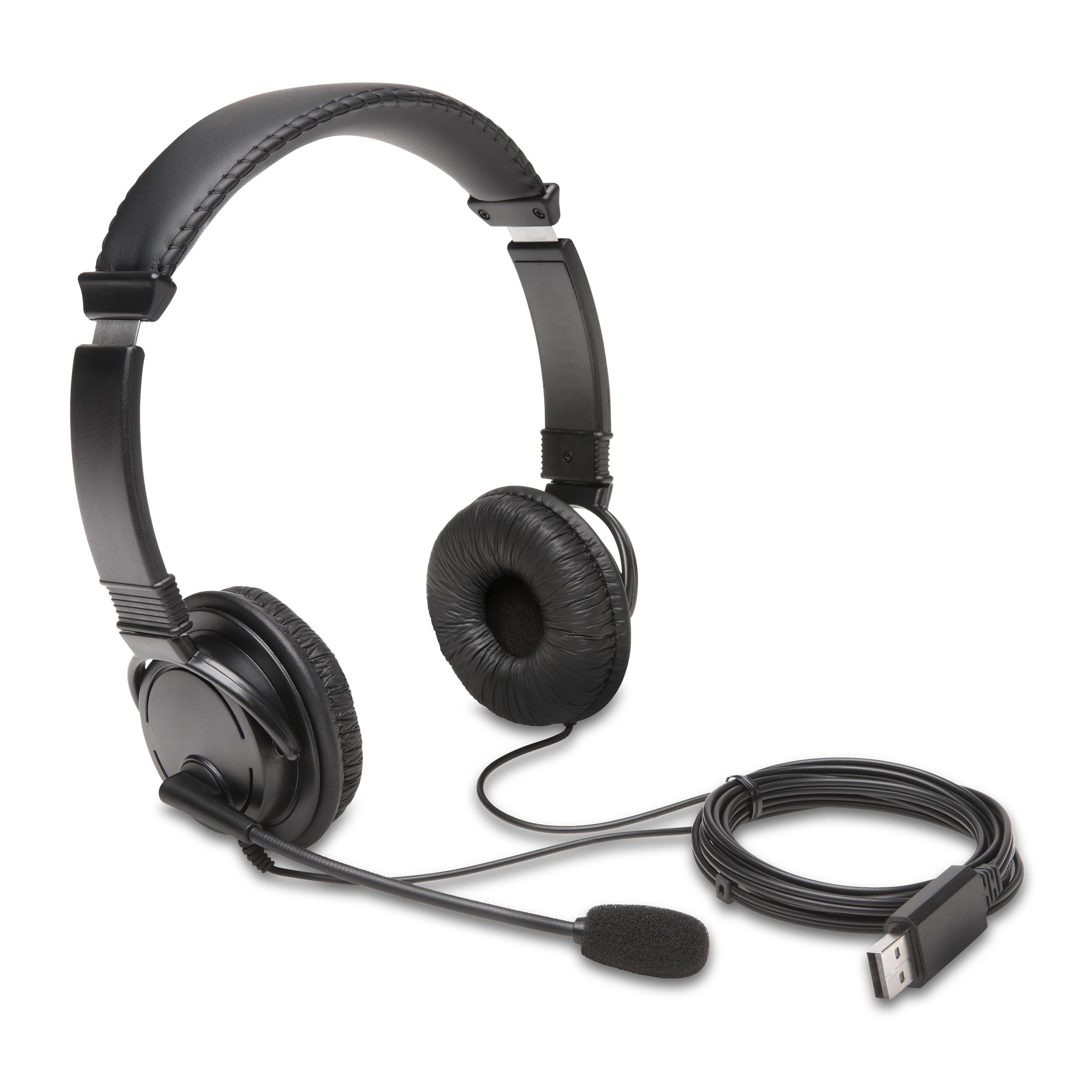 Kensington Cuffie Hi-Fi con Cavo Usb, Microfono con Imbottitura, Opzione di Cancellazione del Rumore Regolabile e Suono Stereo di Ottima Qualità, Nero, K97601WW
