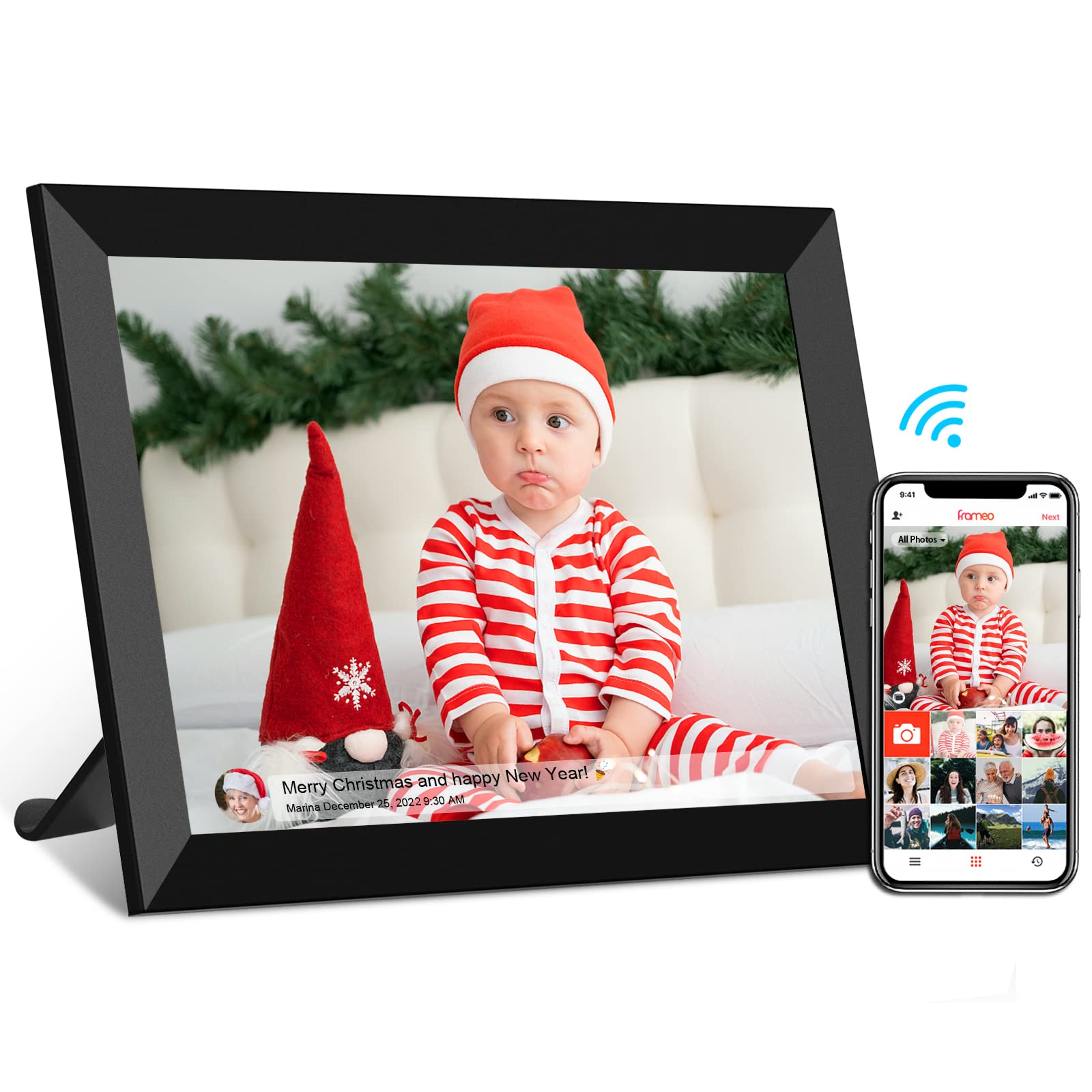32GB FRAMEO 12.3 Inch Smart WiFi Digital Photo Frame 1280x800 IPS LCD Touch Screen, Auto-Rotate Portrait and Landscape, 32GB Memory, Share Moments Instantly via Frameo App from Anywhere 2 Pack