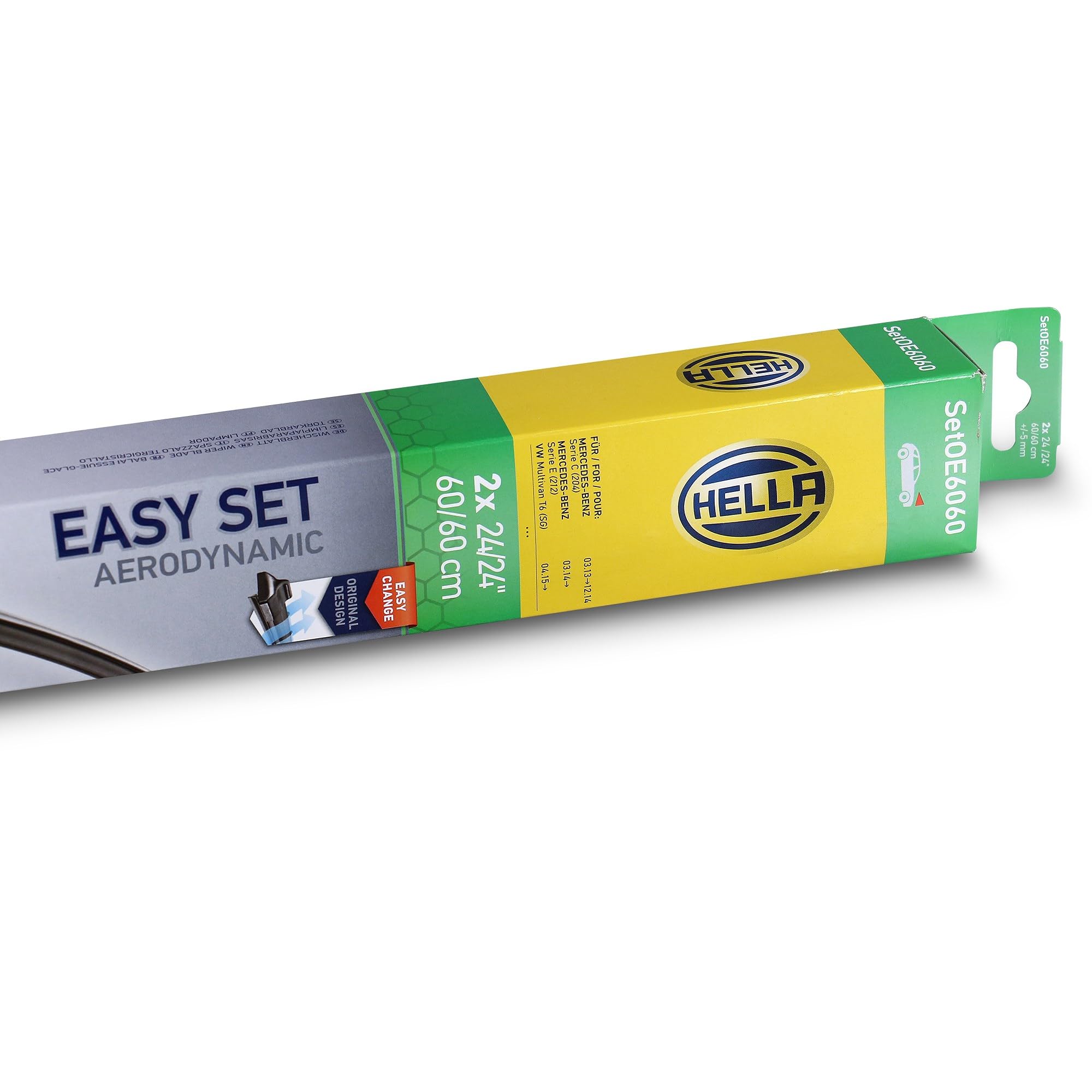 HELLA 9XW 358 164-101 Easy Set OE Spazzola tergi - SetOE6060 - Spazzole flat blade - per veicolo con guida a Sx - 600/600mm - 24/24" - anteriore - Quantità: 2