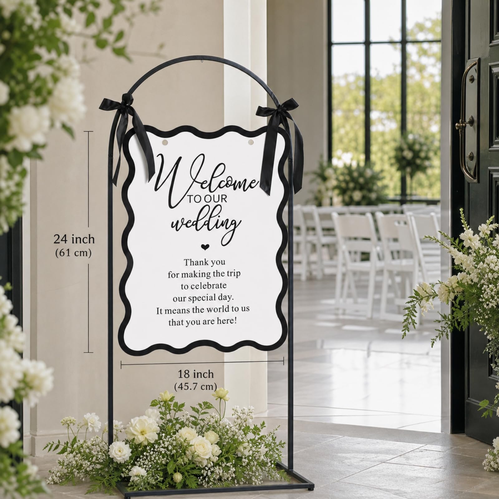 Yousoontic Acrylschild für Hochzeit, 61 x 45,7 cm, großer Präsentationsständer, Dekoration, Acryl, Brautparty, Ständer, Dekoration für Garten, Zeremonie, Rasen, Outdoor, Indoor