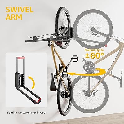 Swivel Bike Mount Wall Rack 4 Pack - Garage Bike Rack Wall Mount For Vertical Bike Storage