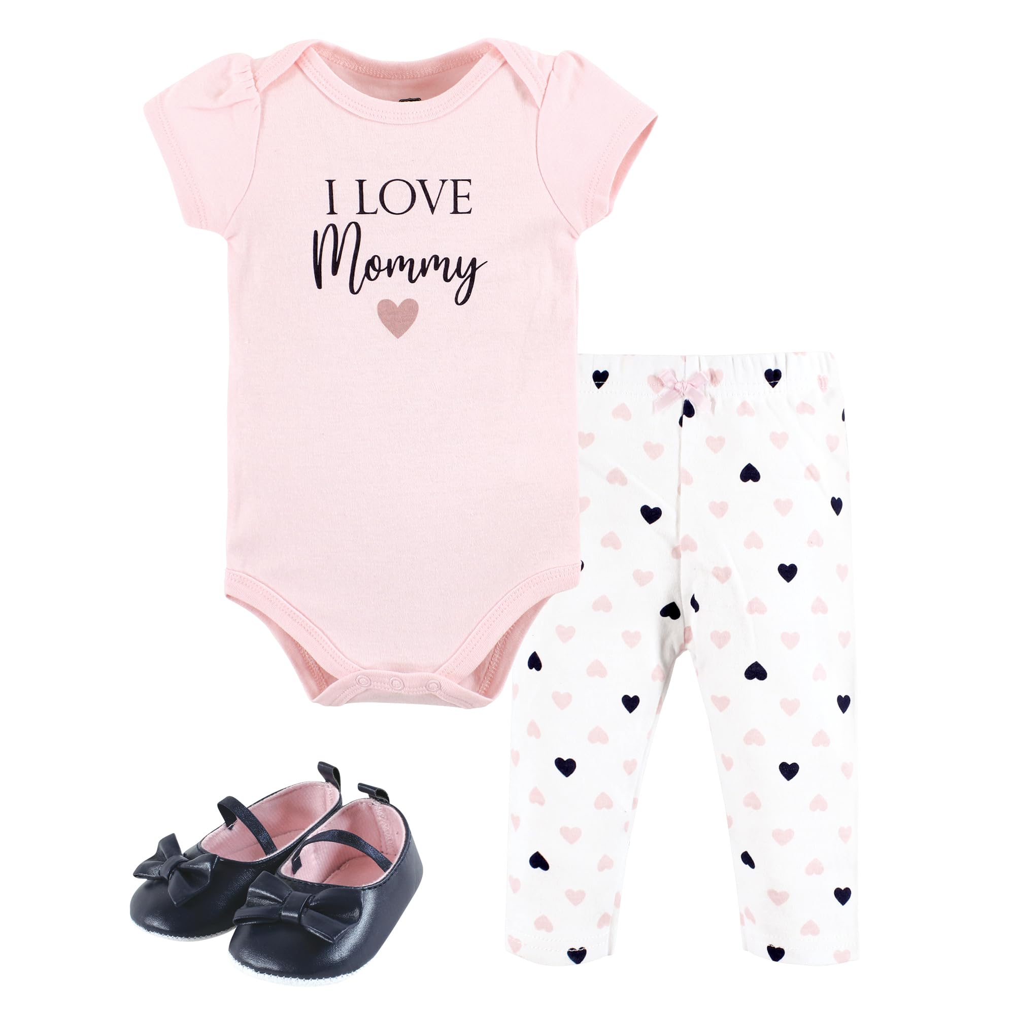 Hudson Baby Unisex Baby Cotton Bodysuit, Pant and Shoe Set