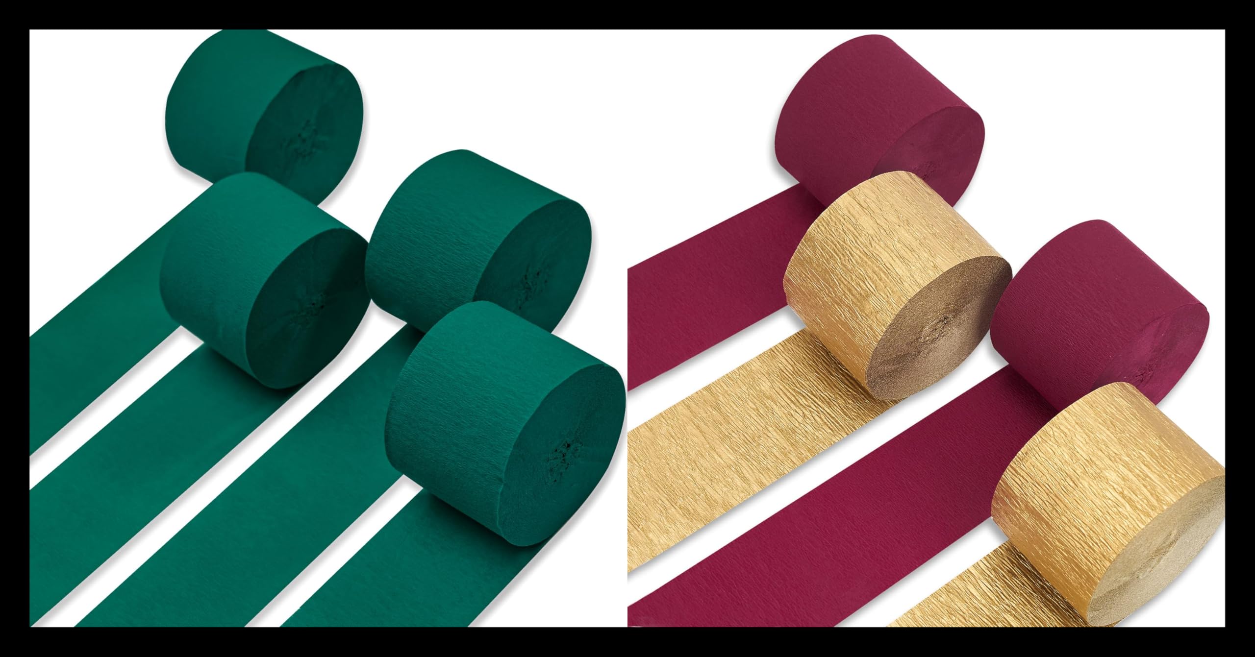 PartyWoo Crepe Paper Streamers 4 Rolls 328ft and PartyWoo Crepe Paper Streamers 4 Rolls 328ft