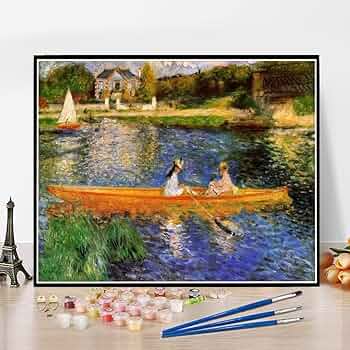 Amazon.co.jp: DIY数字油絵アニエールのセーヌ川小舟船1879年
