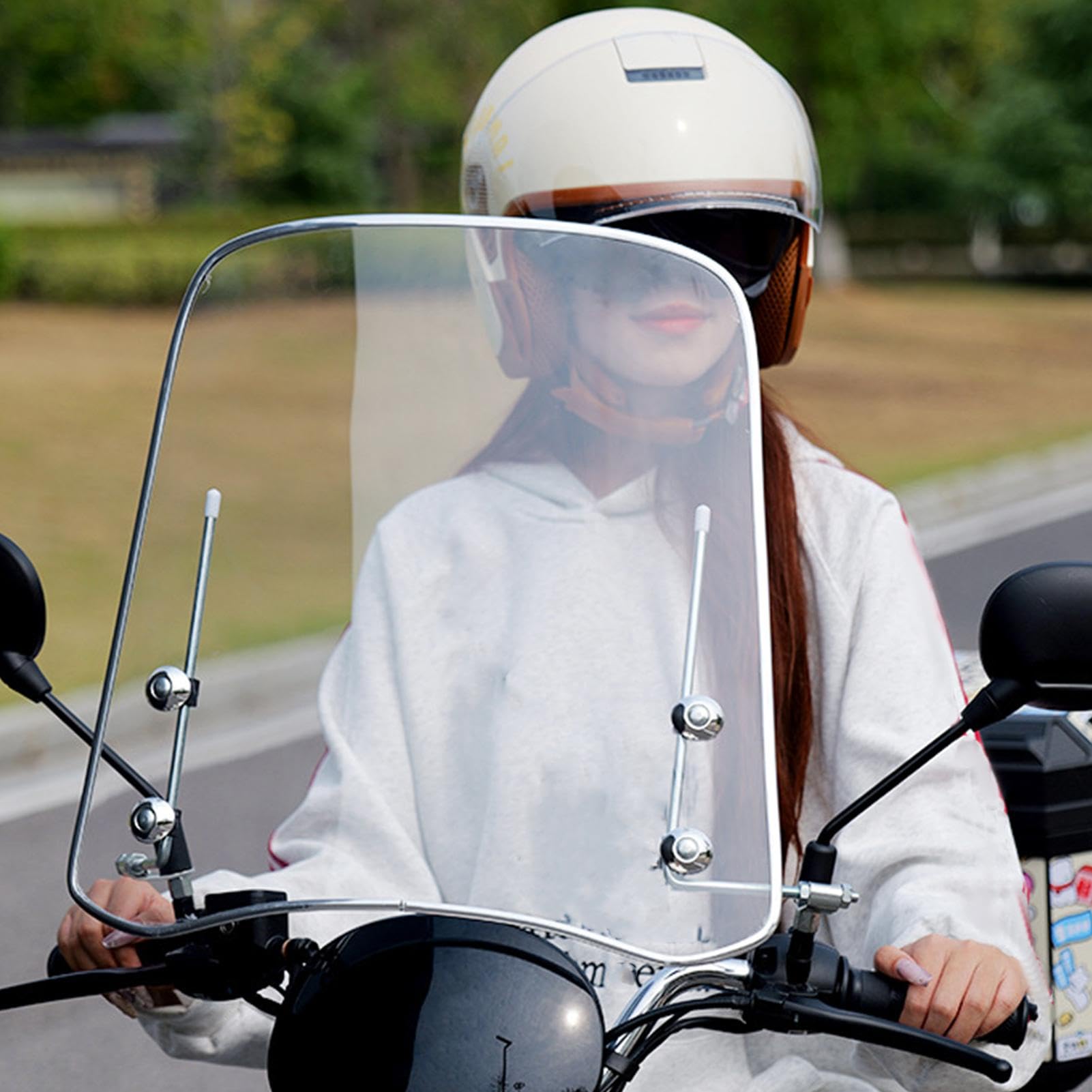 Deflector De Viento para Moto Reemplazo de Parabrisas Flexible Impermeable | Parabrisas Para Moto Recambio Parabrisas Flexible Grande Totalmente Compatible Mayoría Motocicletas Motocicletas Todote
