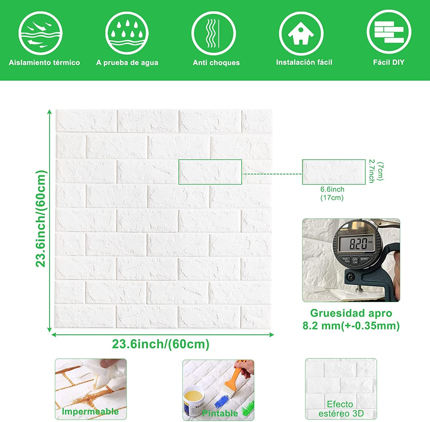Arthome White Brick 3D Wall Panels Peel and Stick Wallpaper for Living