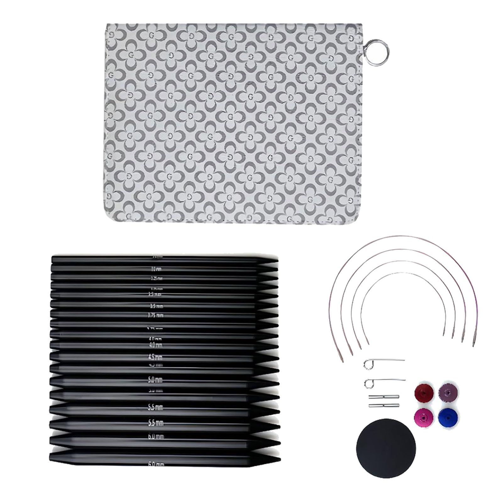 9Pairs Interchangeable Circular Knitting Needle Set 3.0mm-6.0mm Aluminum Knitting Needle Set for Sweater Sock