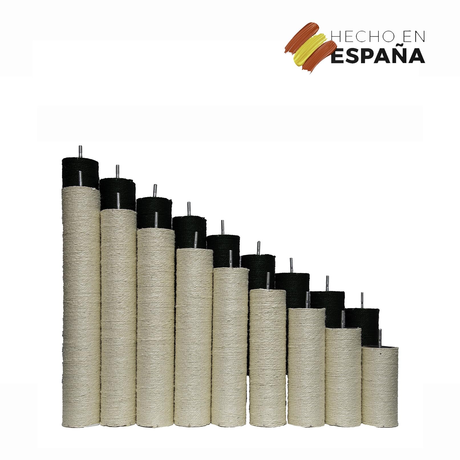 TresGatos Poste de Repuesto para Árbol de Gatos y Rascador de Gatos (con Tornillos y Tuercas de 10mm) 7 * 35cm de Color Blanco