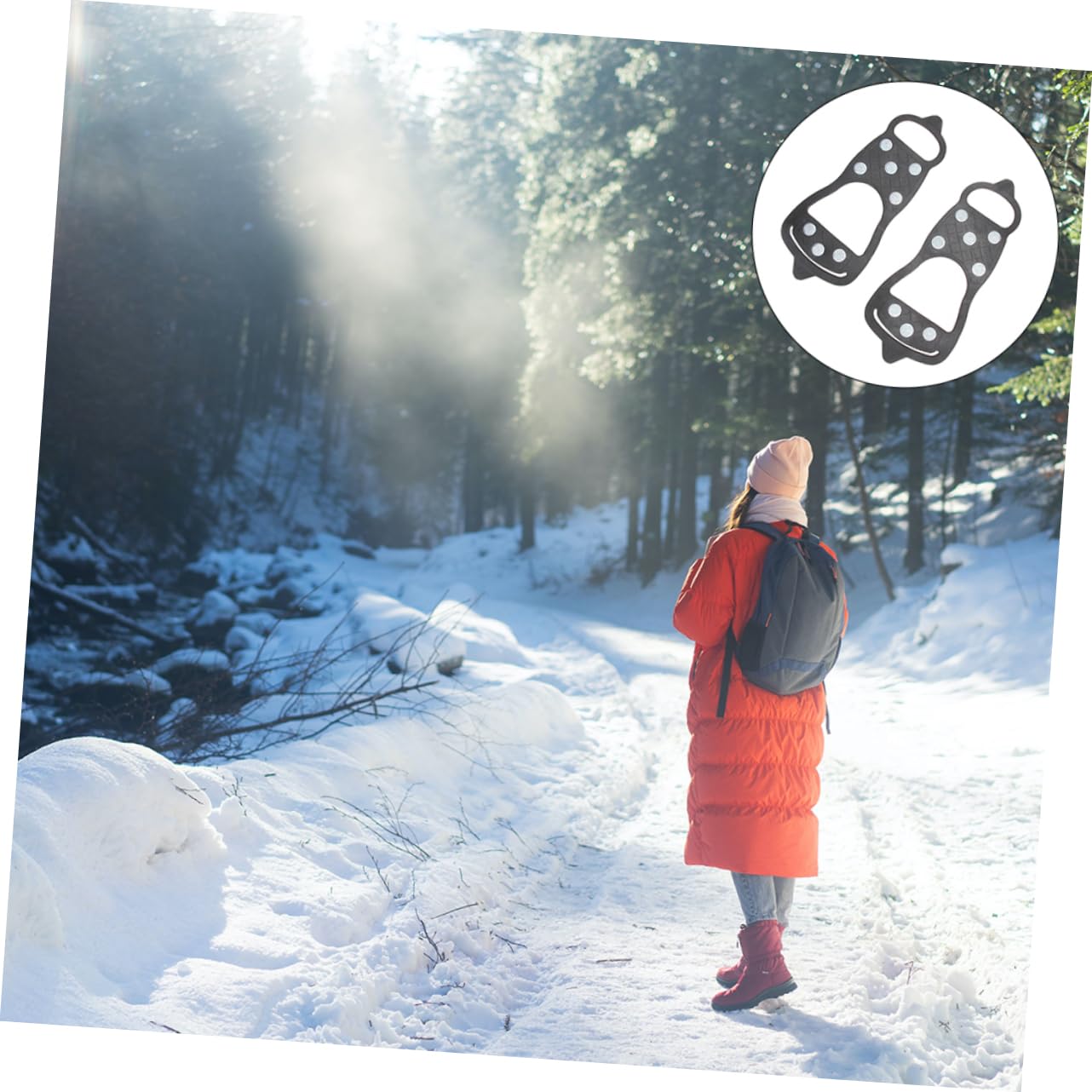 GALPADA Firm Safe Non-Slip Shoe Covers Crampons Ideal for Camping Hiking Climbing