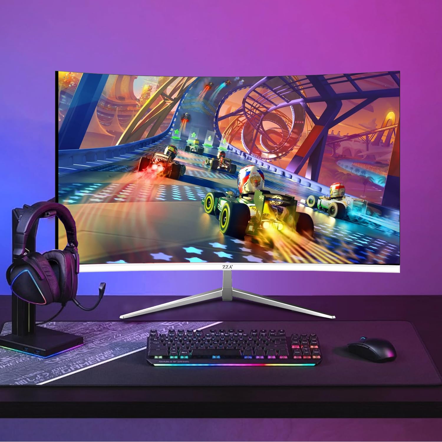 Amazon.com: ZZA 27 inch White Gaming Monitor,240-300Hz Curved