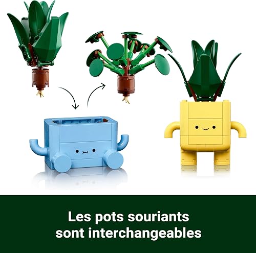 LEGO Botanicals Happy Plants Toy - Crafts Kit for Kids incl. 2 Artificial Plants with 2 Colourful Flower Pots & Interchangeable Cartoon Faces - Nature Gifts for 9+ Year Old Girls & Teens - 10349 - 5