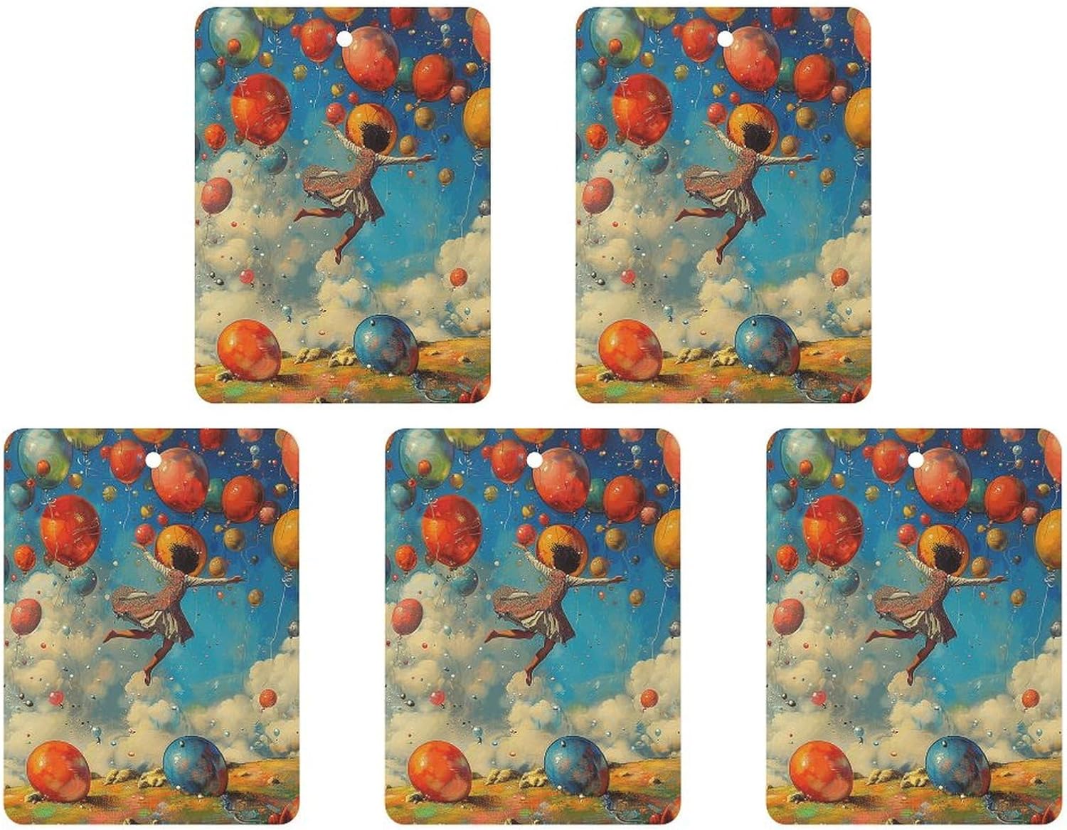 5 Pcs Car Air Fresheners Hanging Air Freshener Jump Into Balloon Hanging Scented Cards Fragrance Scented Cards for Car Car Aromatherapy Tablets for Car