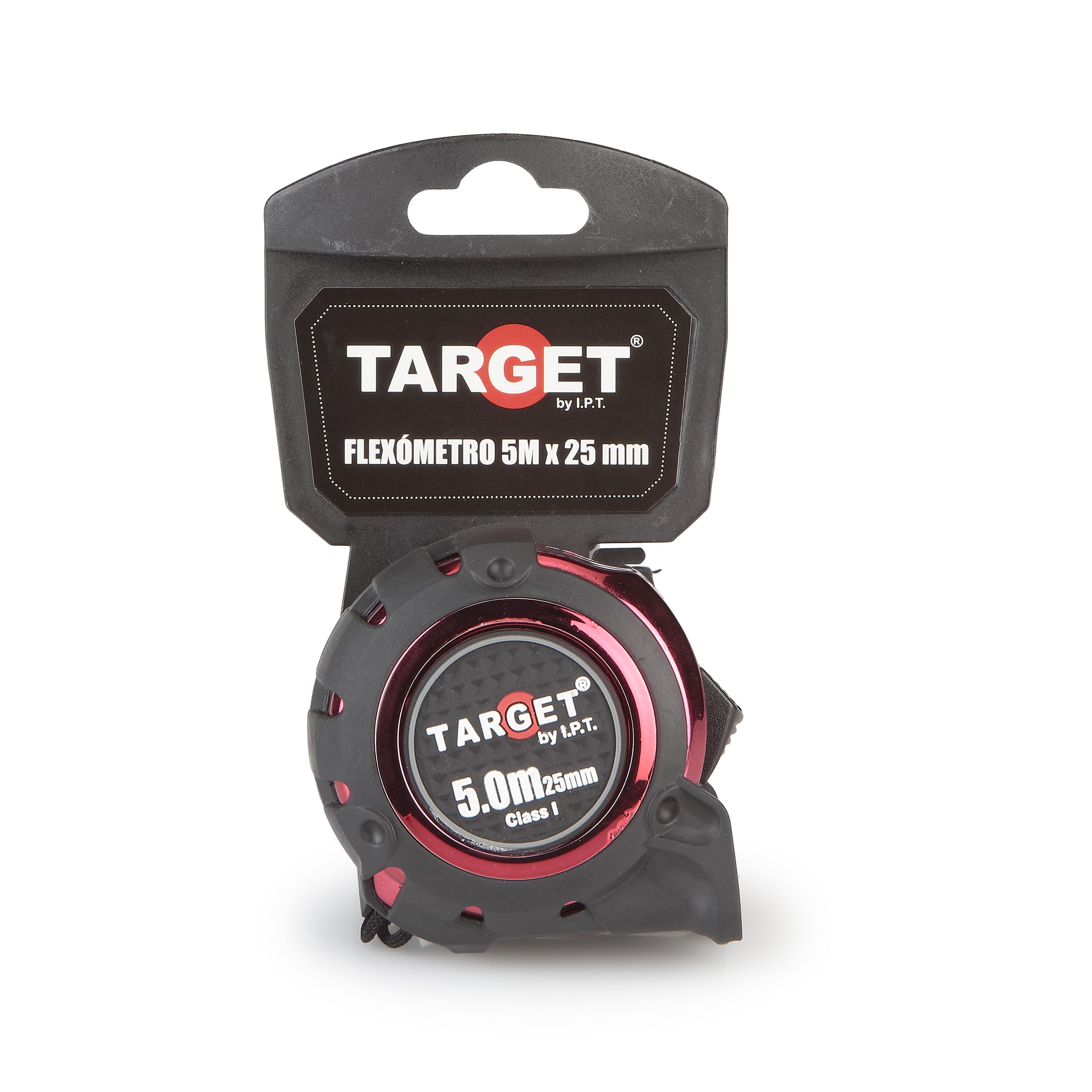 TARGET FLEX01 - Flexómetro Reforzado Goma 5M X 25mm, Metro Profesional | Cinta Métrica con Sistema de Bloqueo