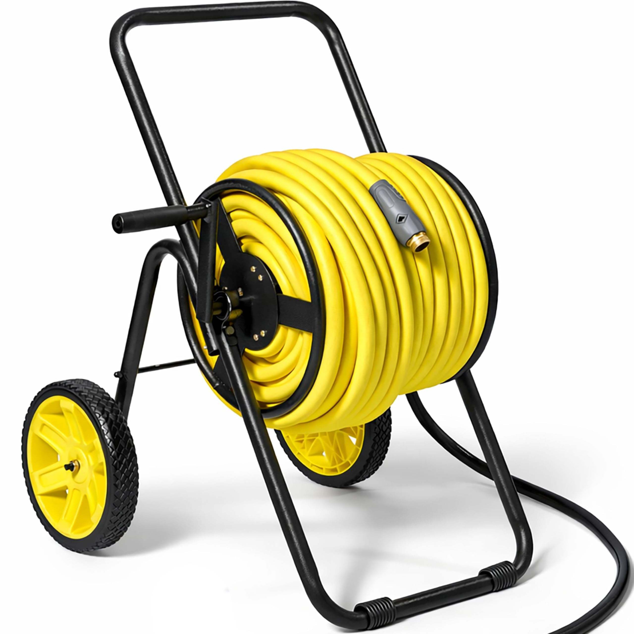 Photo 1 of Real Hose Storage Garden 2-Wheel Hose Reel Cart, Residential Duty Hose Reel with Wheels, Outdoor Water Hose Reel for Backyard, Garden, or Lawn, Metal Hose Carts (175ft Hose Capacity)