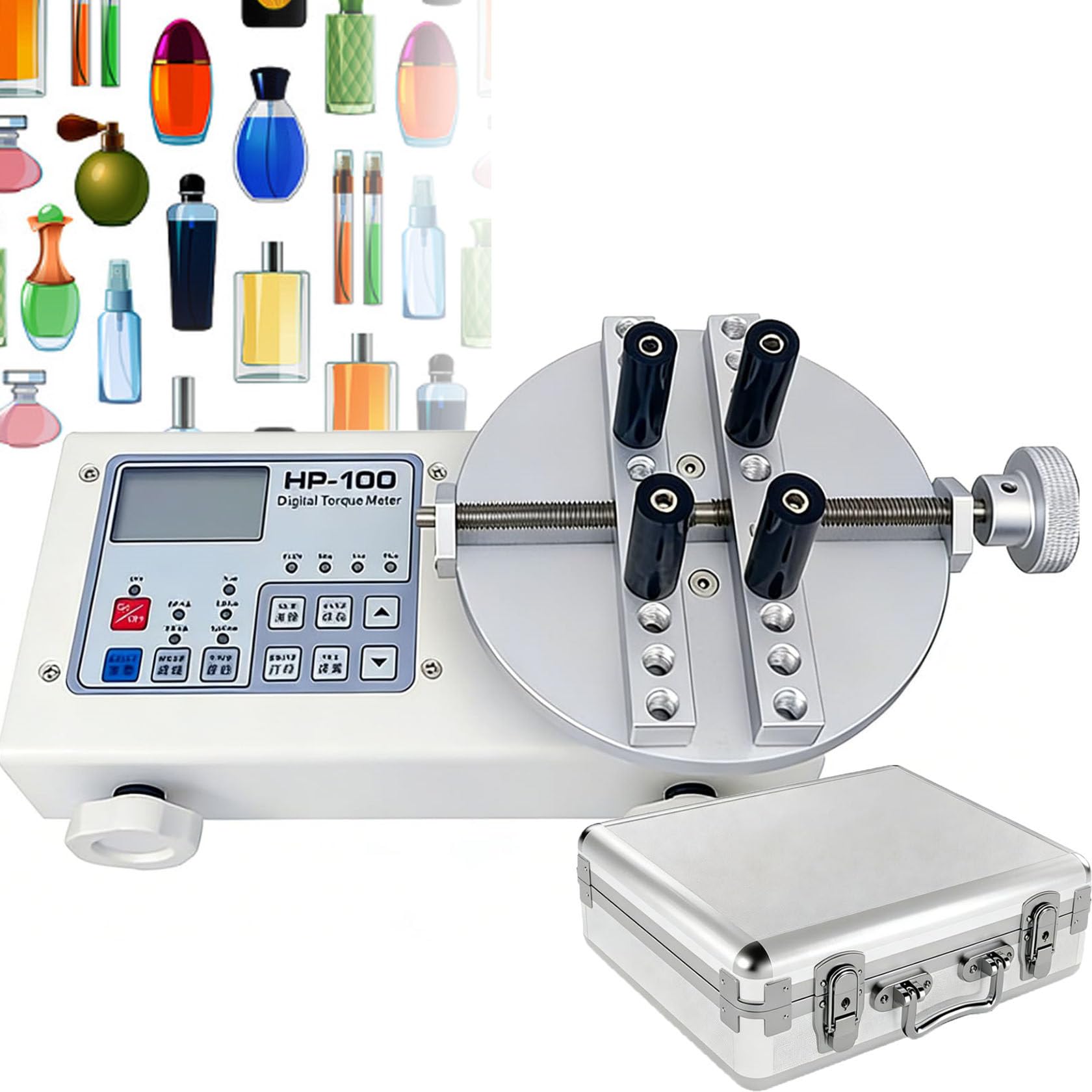 Medidor de par digital de alta precisión con pantalla LCD y maleta para medición de par de destornillador manual/eléctrico