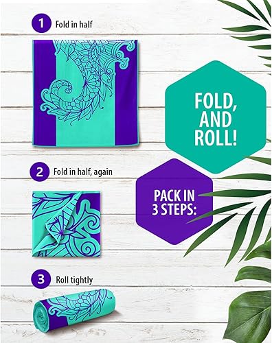 Vista 170 de VENTURE 4TH Toalla de playa de microfibra: secado rápido, compacta, sin arena, absorbente, a prueba de arena y ligera, perfecta para camping, playa