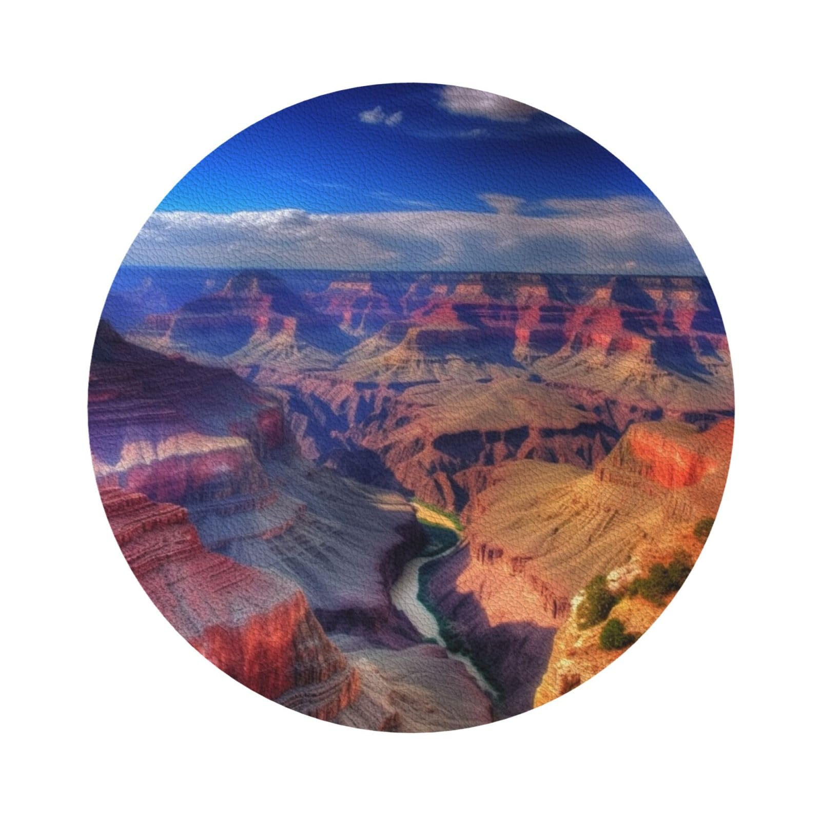 Leather Drink Coasters Set of 4 Grand Canyon Coasters for Drinks Absorbent Housewarming Gifts Modern Style Coffee Table Decor