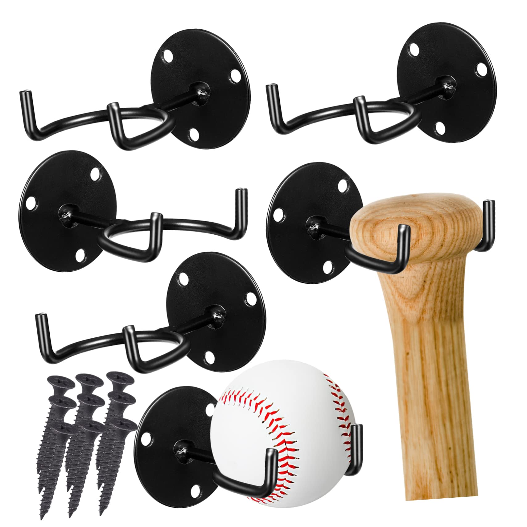 Toddmomy Baseball Display Mounted Bat Stands Holder Bat Hangers Display Hangers