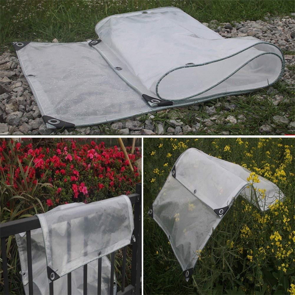 Telo Grande telone Impermeabile Trasparente, Grande Copertura in Telo Trasparente in Vetro per Balcone Resistente Tenda da Sole per Piante in plastica Antipioggia per Giardino Campeggio pati