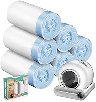 DuckSky 80 Count Extra Large Drawstring Waste Bags for Self-Cleaning Cat Litter Box Robots - 20x18 Inch Liners, 4 Rolls