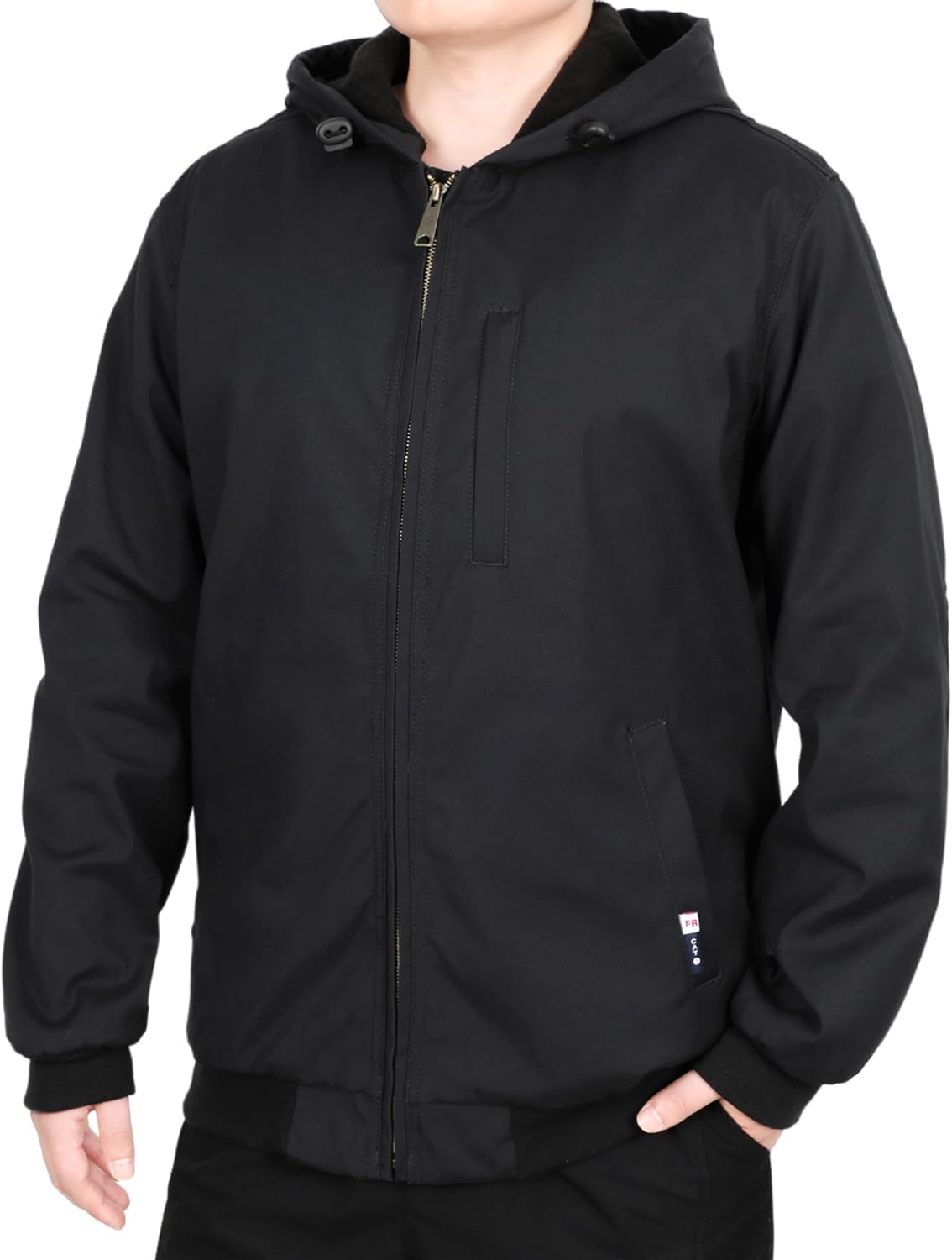 BOCOMAL FR Jackets Heavyweight Canvas and Modacrylic Fleece Lined Hooded Flame Resistant Winter Work Coat NFPA 2112 CAT3