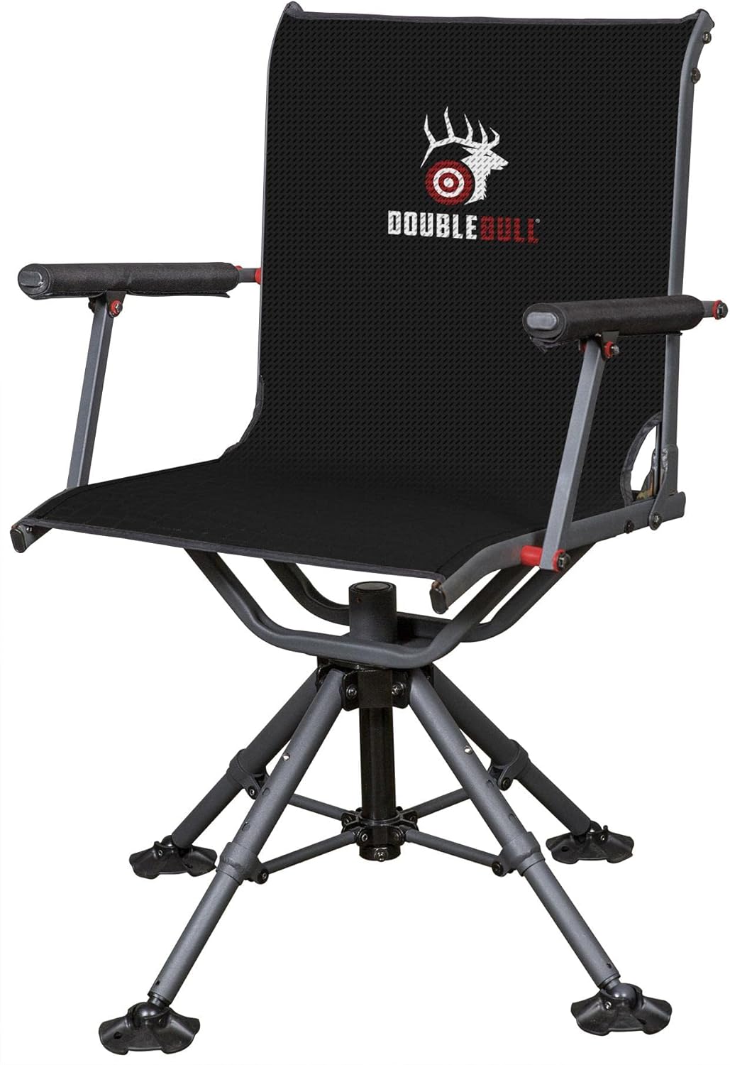 Primos Hunting Double Bull Swivel Chair with 360° Range of Motion and Adjustable Height, Collapsible with Shoulder Strap 65166