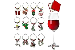 Christmas Wine Charms Tags in Silver Gift Box