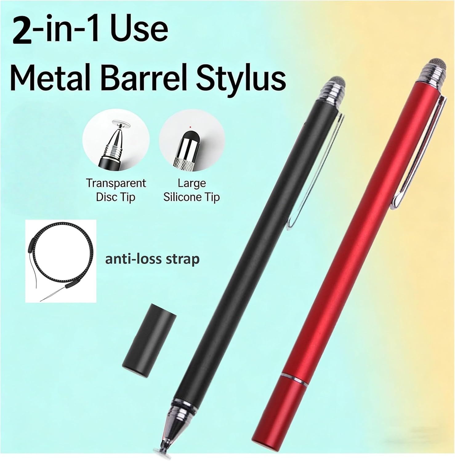 2-in-1 Stylus Pen for Nintendo Switch/Switch Lite/OLED, Capacitive Stylus for Nintendo Switch 2 Pen, Switch Super Precise Stylus Pen with Lanyard (Phantom Black) 4